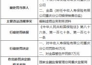 中宏人寿重庆分公司因编制虚假业务财务资料被罚40万元